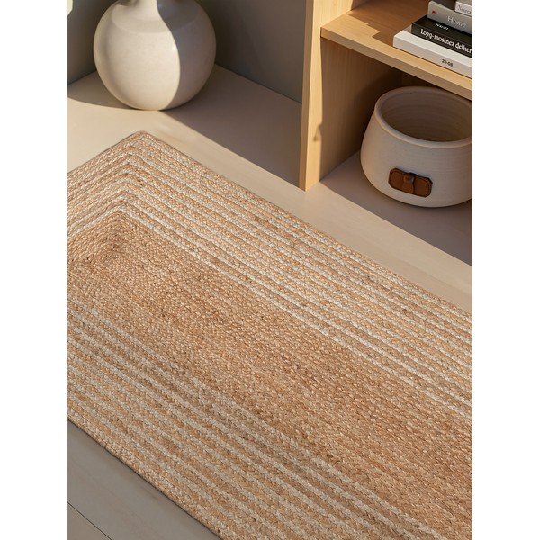 Passatoia di colore naturale/colore naturale chiaro in iuta reversibile/tessuta a mano 80x200 cm Juno – Hanse Home-image-3