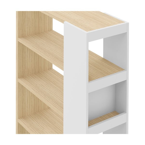 Libreria bianca in rovere 90x188 cm Ella - TemaHome-image-1