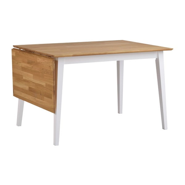 Tavolo da pranzo pieghevole in rovere naturale con gambe bianche , 120 x 80 cm Filippa - Rowico