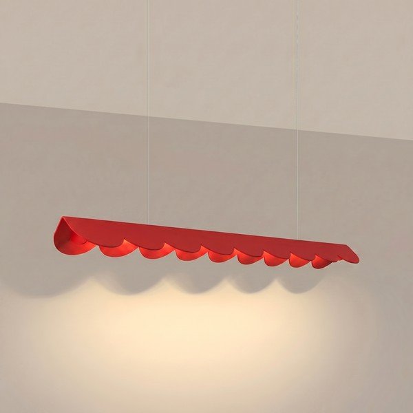 Lampadario LED rosso in alluminio BISCUIT – Thoro-image-1