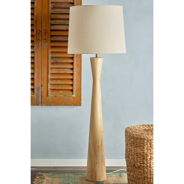 Lampada da terra beige con paralume in tessuto (altezza 130 cm) Leonor - Bloomingville-image-1