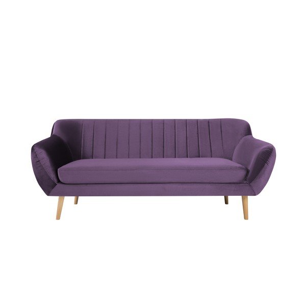 Divano a tre posti viola Benito - Mazzini Sofas