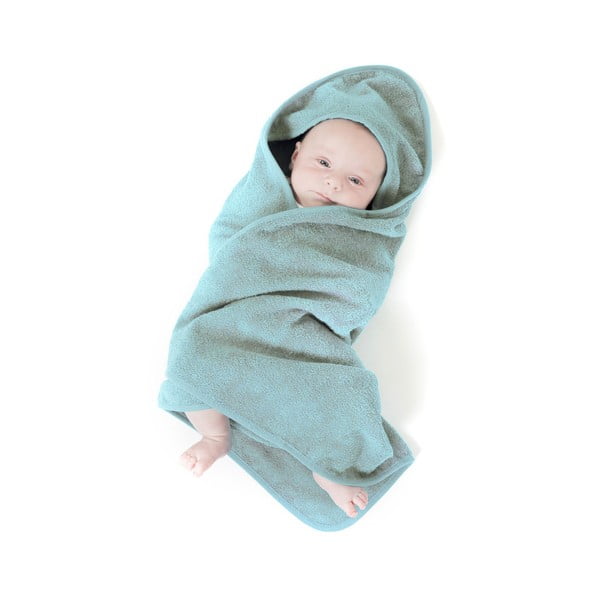 Asciugamano per neonati in cotone rosa scuro con cappuccio 75x75 cm - Tiseco Home Studio-image-1