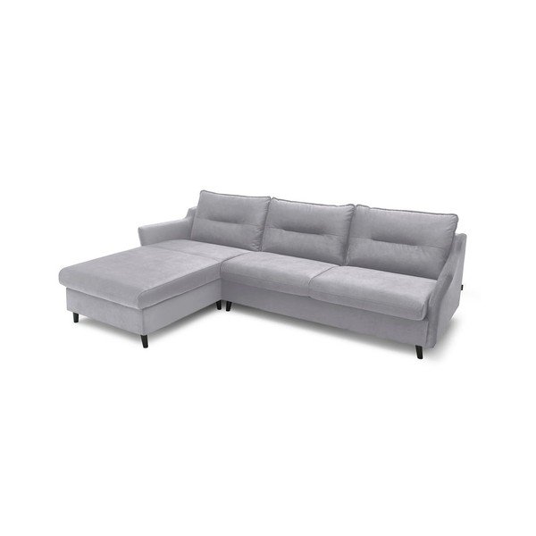 (II. qualità) Divano letto in velluto grigio chiaro Loft, angolo sinistro - Bobochic Paris-image-3