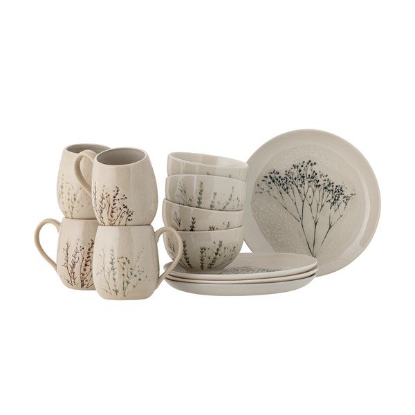 Set da pranzo in gres 12 pz per 4 persone Bea – Bloomingville