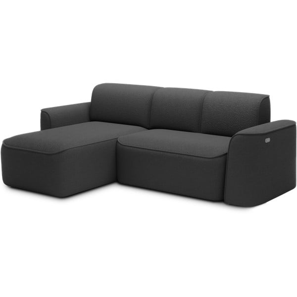 Divano angolare color antracite (con penisola a sinistra/con chaise lounge) e rivestimento in bouclé Ume – ELTAP-image-2
