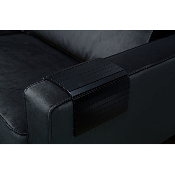 Bracciolo flessibile in legno nero per divano a vassoio - WOOOD