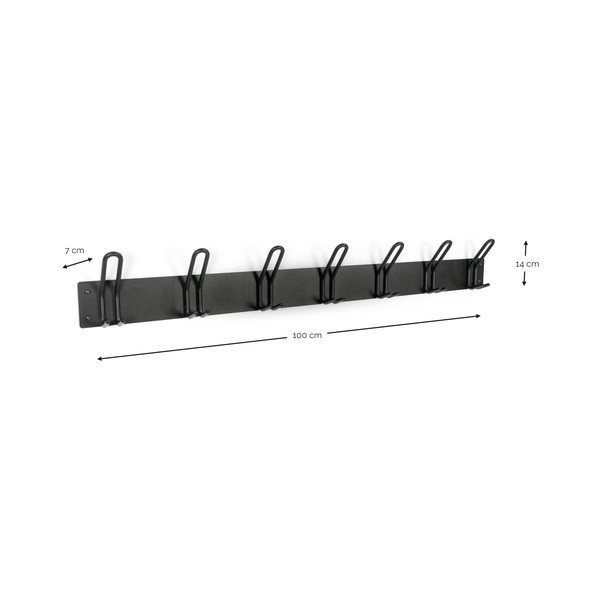 Attaccapanni da parete nero in acciaio 100 cm Miles – Spinder Design-image-4