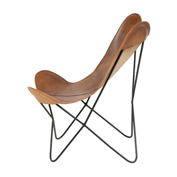 Poltrona a farfalla in pelle marrone Farfalla - sømcasa-image-3