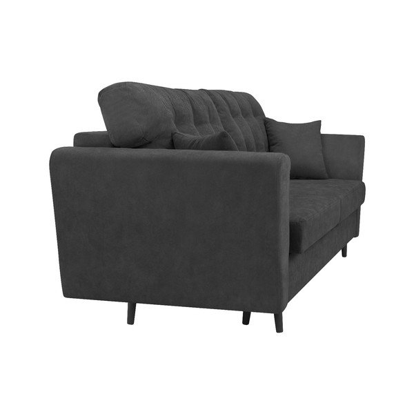 Tmavě šedá třímístná rozkládací pohovka s úložným prostorem Cosmopolitan Design Lyon-image-3