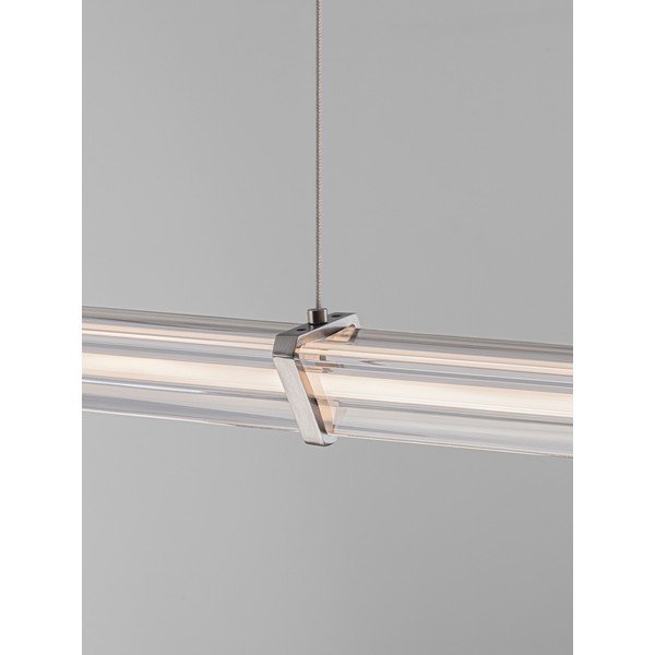 Lampadario LED nero opaco/color argento opaco in metallo con paralume in vetro acrilico con intensità regolabile Pheme – Nova Luce-image-4