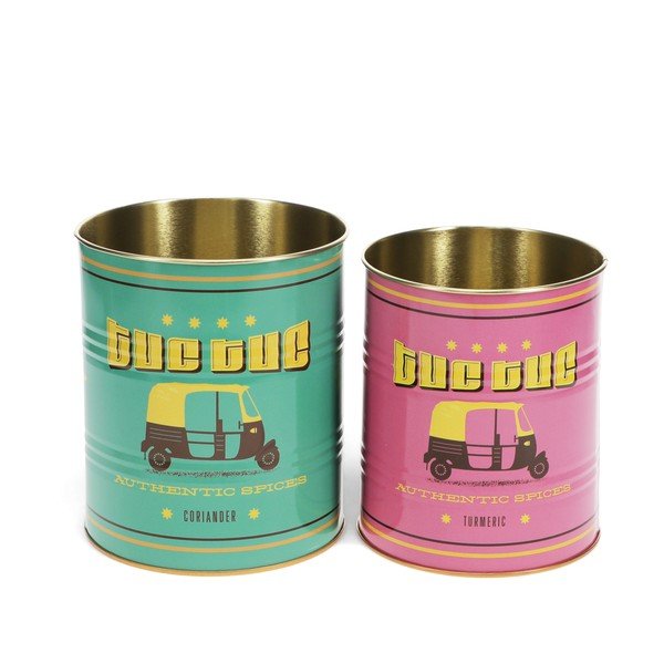 Scatole in set decorative in stagno 2 pz ø 11x13 cm Tuc-tuc – Rex London