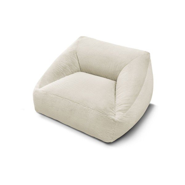 Puof a sacco color crema con rivestimento in pelliccia sintetica Lilibet – Bobochic Paris-image-4