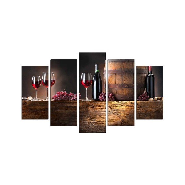 Pittura murale in più parti Wine Food - Wallity