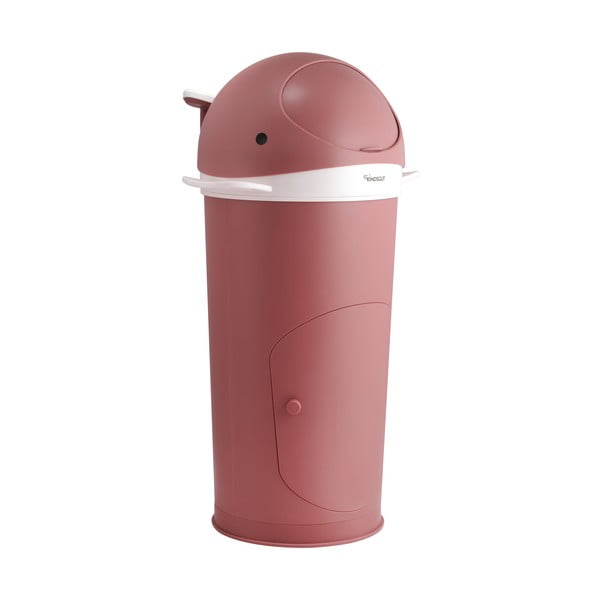 Cestino in plastica rosa scuro per pannolini 25 L Whale - Kindsgut