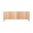 Cassettiera di colore naturale in rovere massiccio 220x85x42 cm Dvor – Gazzda