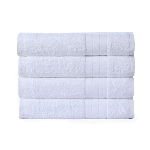 Set di 4 asciugamani in cotone bianco 50x100 cm - Good Morning