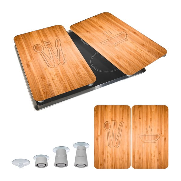 Set di 2 copri stufe in vetro, 52 x 30 cm Lunch - Wenko-image-2