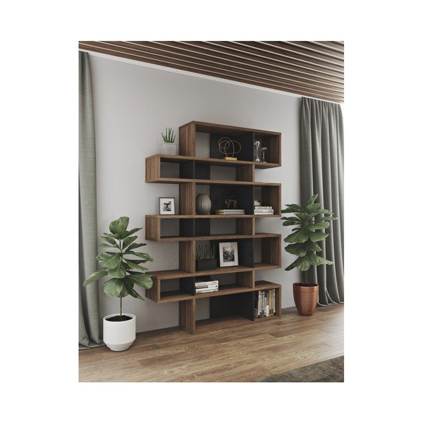 Libreria nera in noce 156x220 cm London - TemaHome-image-1