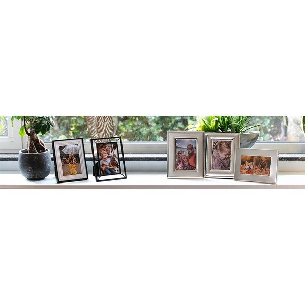 Cornice da appoggio/parete in metallo nero 10x15 cm Prisma - Zilverstad-image-1