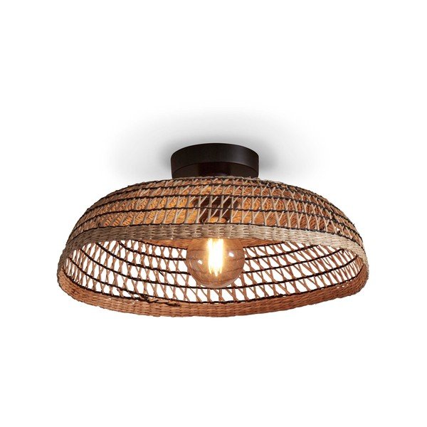 Lampada da soffitto con paralume in seagrass in colore nero-naturale ø 45 cm Pantanal - Good&Mojo
