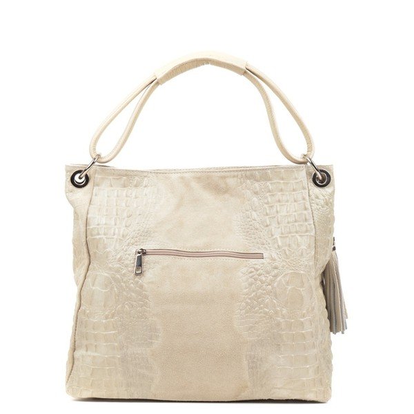 Béžová kožená kabelka Luisa Vannini Zunna-image-2