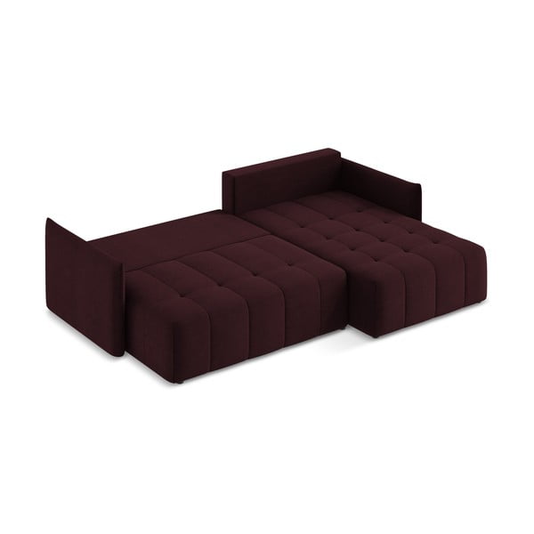 Divano angolare burgundy allungabile/con contenitore (con penisola a destra/con chaise lounge) Moku – Makamii-image-3