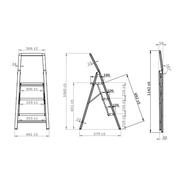 Gradini grigi compatti, altezza 114,5 cm - Wenko-image-4