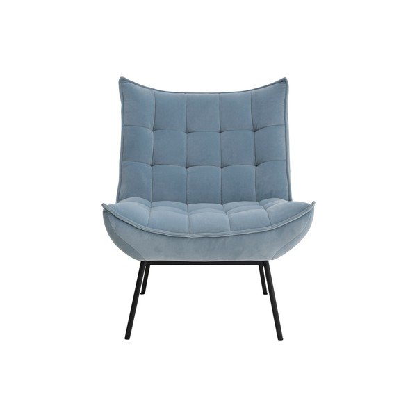 Poltrona azzurra con rivestimento in velluto Legend – Ellos Home-image-3