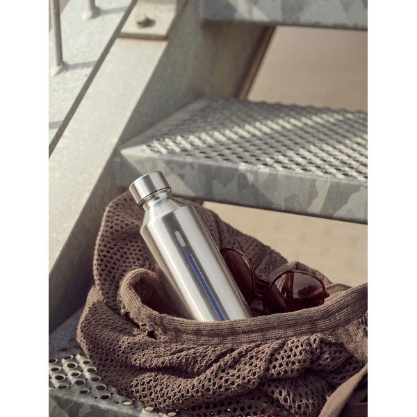 Bottiglia per gasatore d'acqua argentata in acciaio inox Brus – Stelton-image-4
