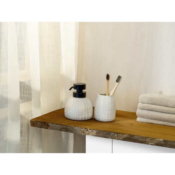 Portaspazzolino bianco/dorato in ceramica Pascoli – Wenko-image-1