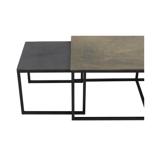 Set di 3 tavolini in metallo colore nero-bronzo 50x120 cm Kumalu - Light & Living-image-4