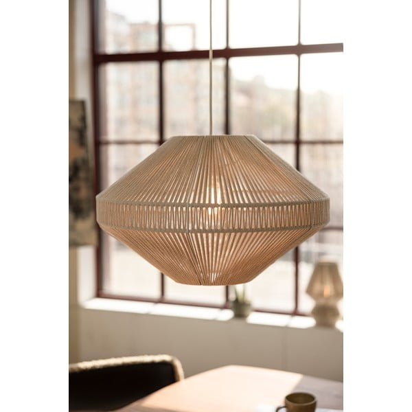 Lampadario di colore naturale con paralume in tessuto ø 50 cm Razzo – Markslöjd-image-2