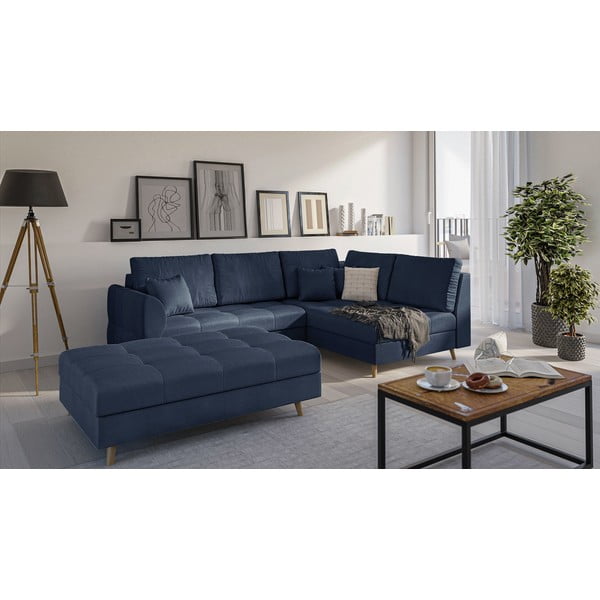 Pouf blu scuro Ariella - Ropez-image-2