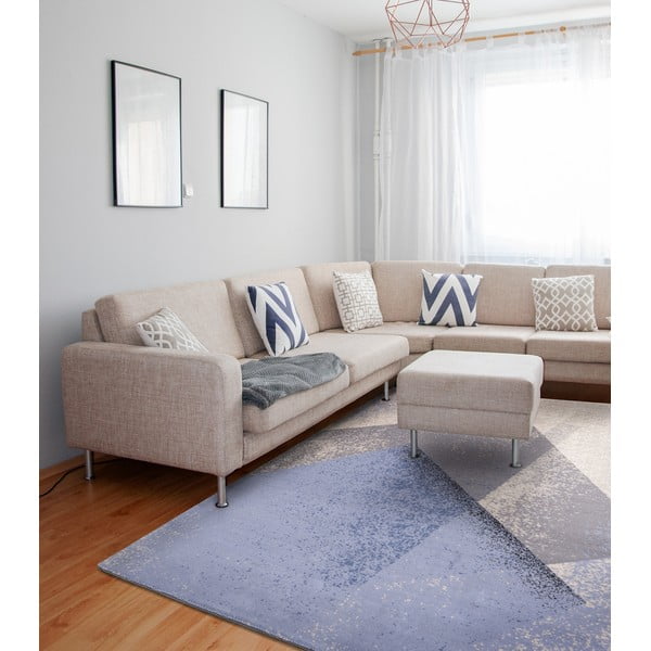 Tappeto in lana azzurro 200x300 cm Folds - Agnella-image-1