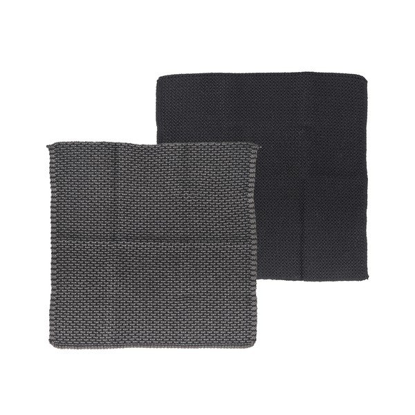 Set 2 černo-šedých kuchyňských utěrek z bavlny Södahl, 30 x 30 cm