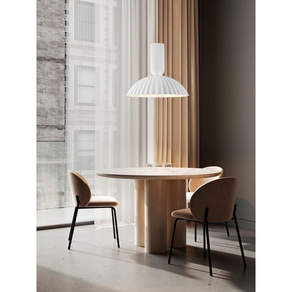 Lampadario bianco in pietra ø 50 cm Ammos – Nova Luce-image-1