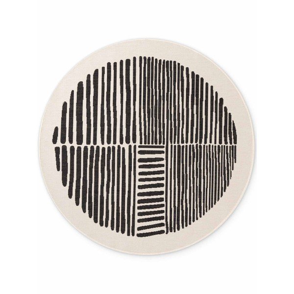 Tappeto da interno/esterno rotondo nero/color crema ø 160 cm Haringey Bounds – Ted Baker