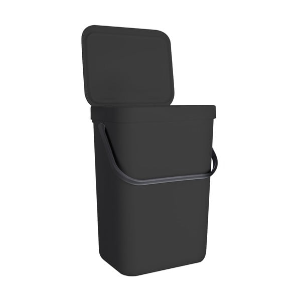Cestino per la spazzatura nero in plastica 10 l – Orion-image-2