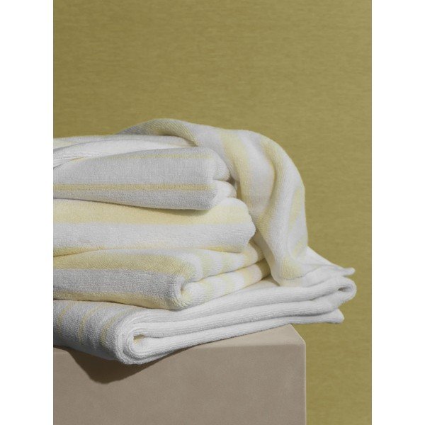 Asciugamano tipo terry giallo chiaro/bianco in cotone organico 70x140 cm Arto – Blomus-image-3
