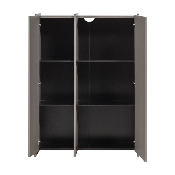 Armadietto grigio con effetto frassino 102x140x44 cm Brock – WOOOD-image-3