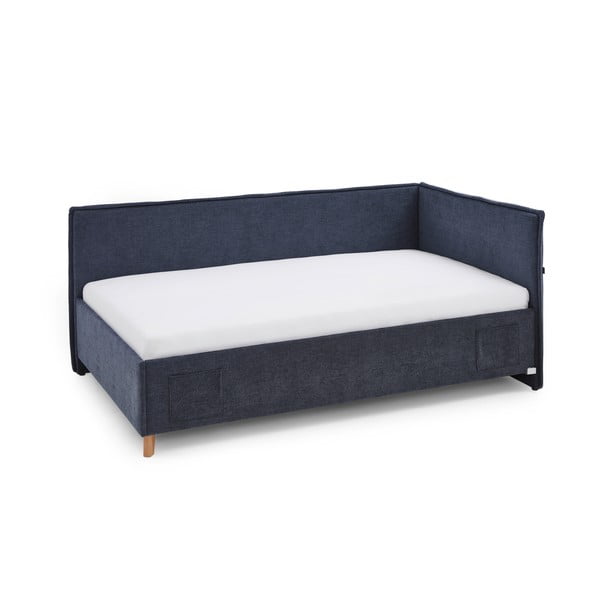 Letto da bambini con sponde blu scuro imbottito con contenitore con rete inclusa 120x200 cm Fun – Meise Möbel