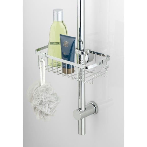 Mensola da bagno autoportante in acciaio inox in colore argento Floresta - Wenko-image-1