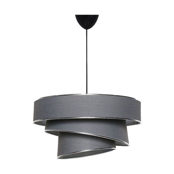 Lampadario color antracite/argentato con paralume in tessuto ø 40 cm Couper – Opviq lights