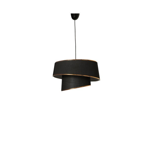 Lampadario nero/dorato con paralume in tessuto ø 32 cm Barette – Opviq lights