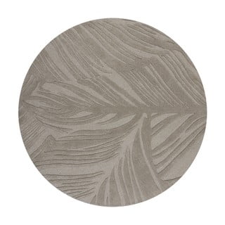 Tappeto rotondo in lana grigia ø 160 cm Leaf - Flair Rugs