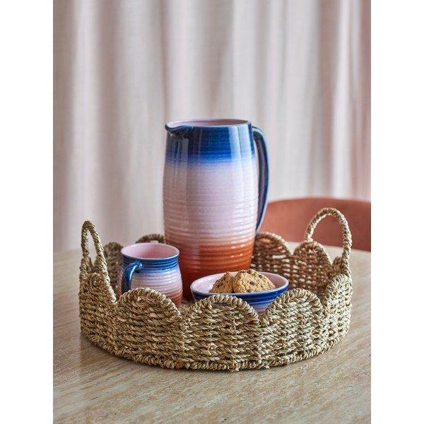 Vassoio vassoio di servizio in erba di mare ø 35 cm Brea – Bloomingville-image-1