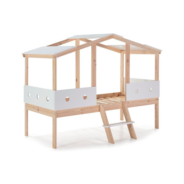 Letto bianco rialzato per bambini 90 x 190 cm Compte - Marckeric-image-3