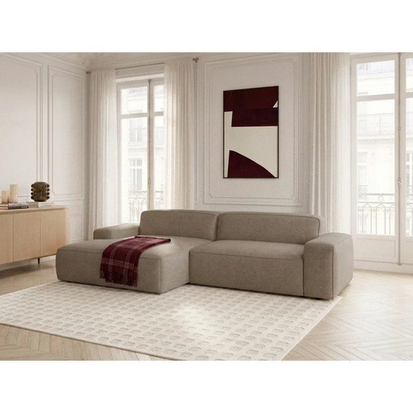 Divano angolare grigio tortora allungabile/con movimento relax elettrico (con penisola a sinistra) Abel – Bobochic Paris-image-3