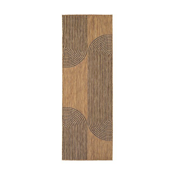 Passatoia da interno ed esterno nera/marrone 80x250 cm Mira 1453 – Ayyildiz Carpets